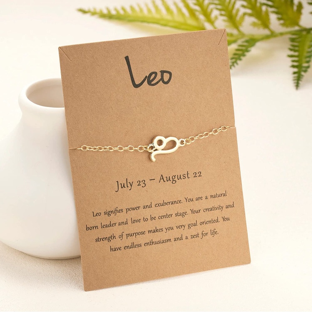 Leo Zodiac Necklace – Gold tone Pendant Astrology Jewelry
